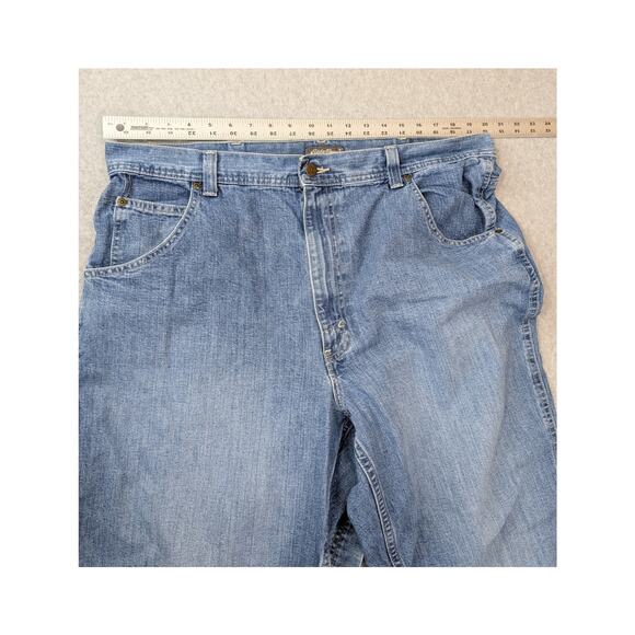 Eddie Bauer Mens Carpenter Pants Blue Jeans 40 x 34 Tall 100% Cotton Baggy Work - Picture 12 of 13